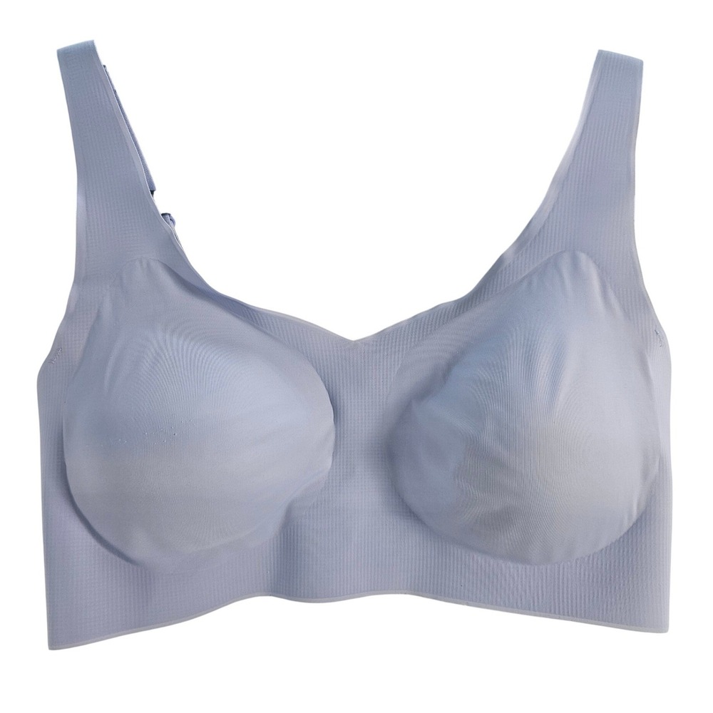 Bali Comfort Revolution Wirefree Bra Light Blue Smooth‎ Fabric Adjustable Straps